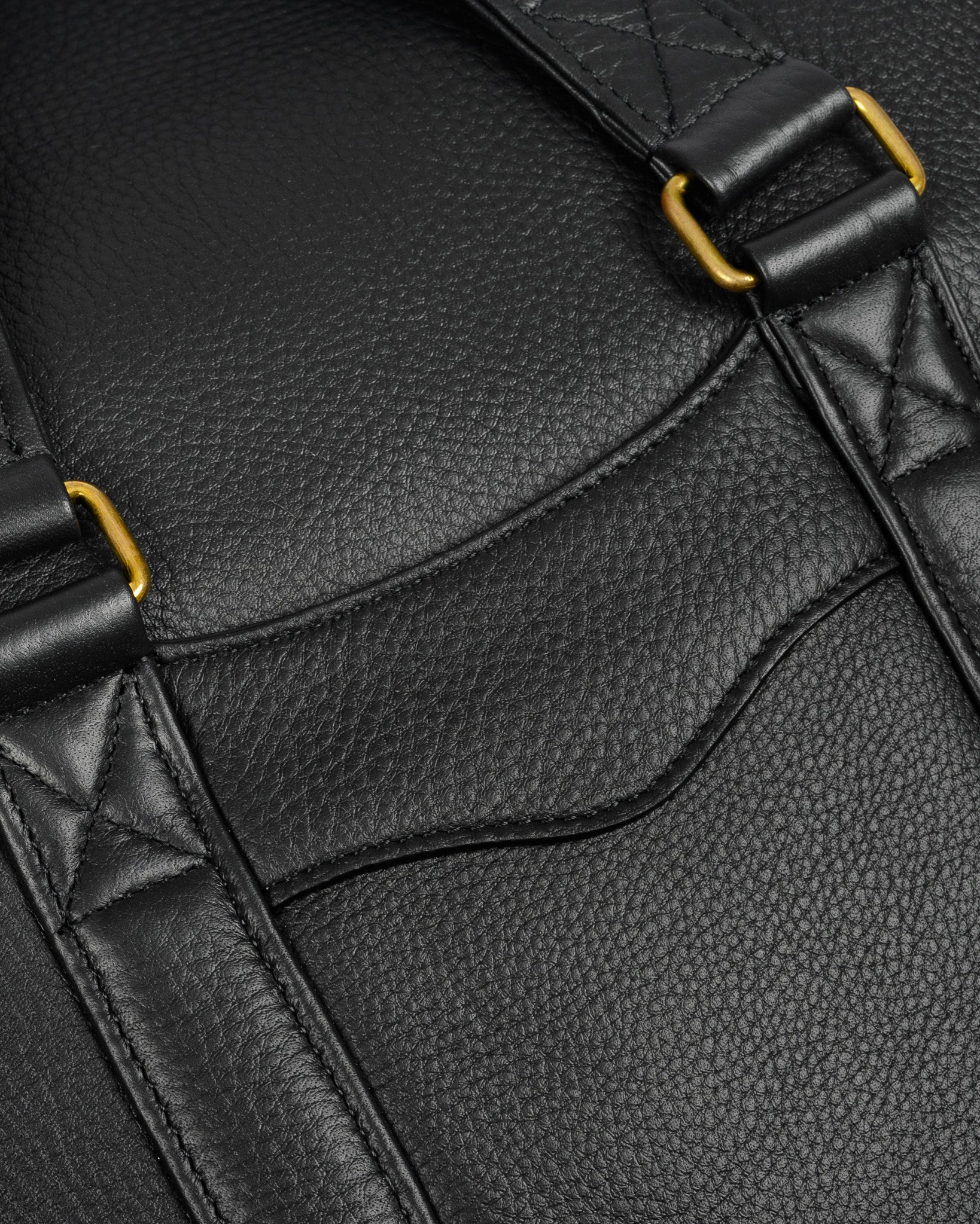 OGL Tumbled Leather Fold-Down Briefcase - Black