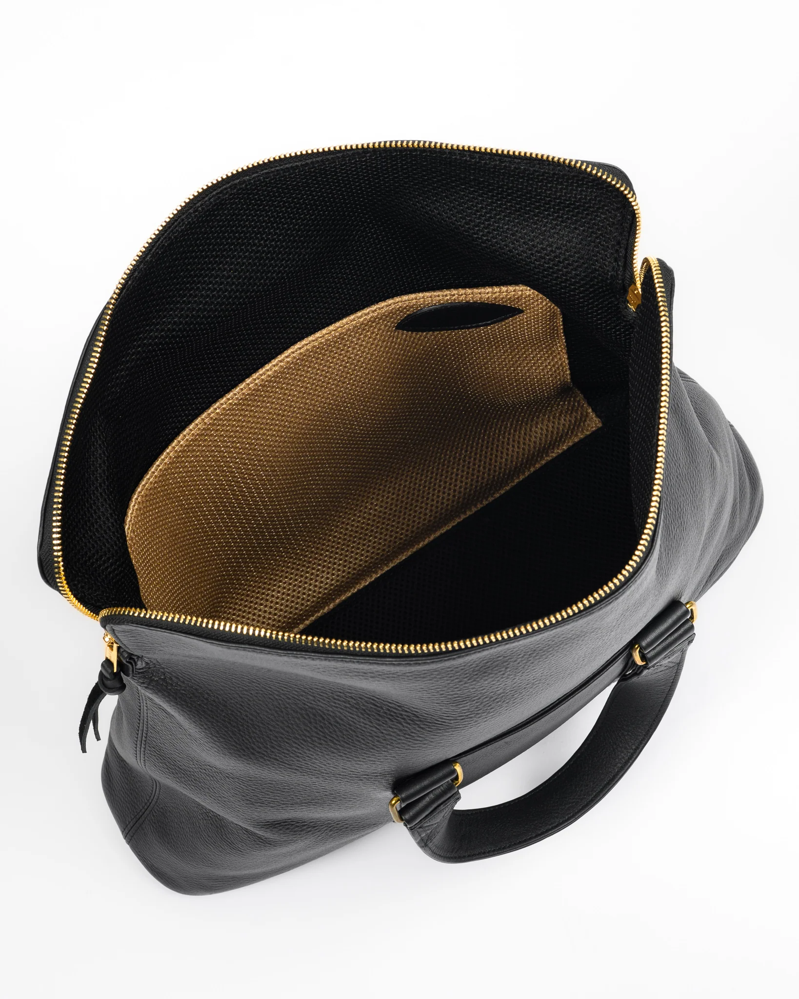 OGL Tumbled Leather Fold-Down Briefcase - Black