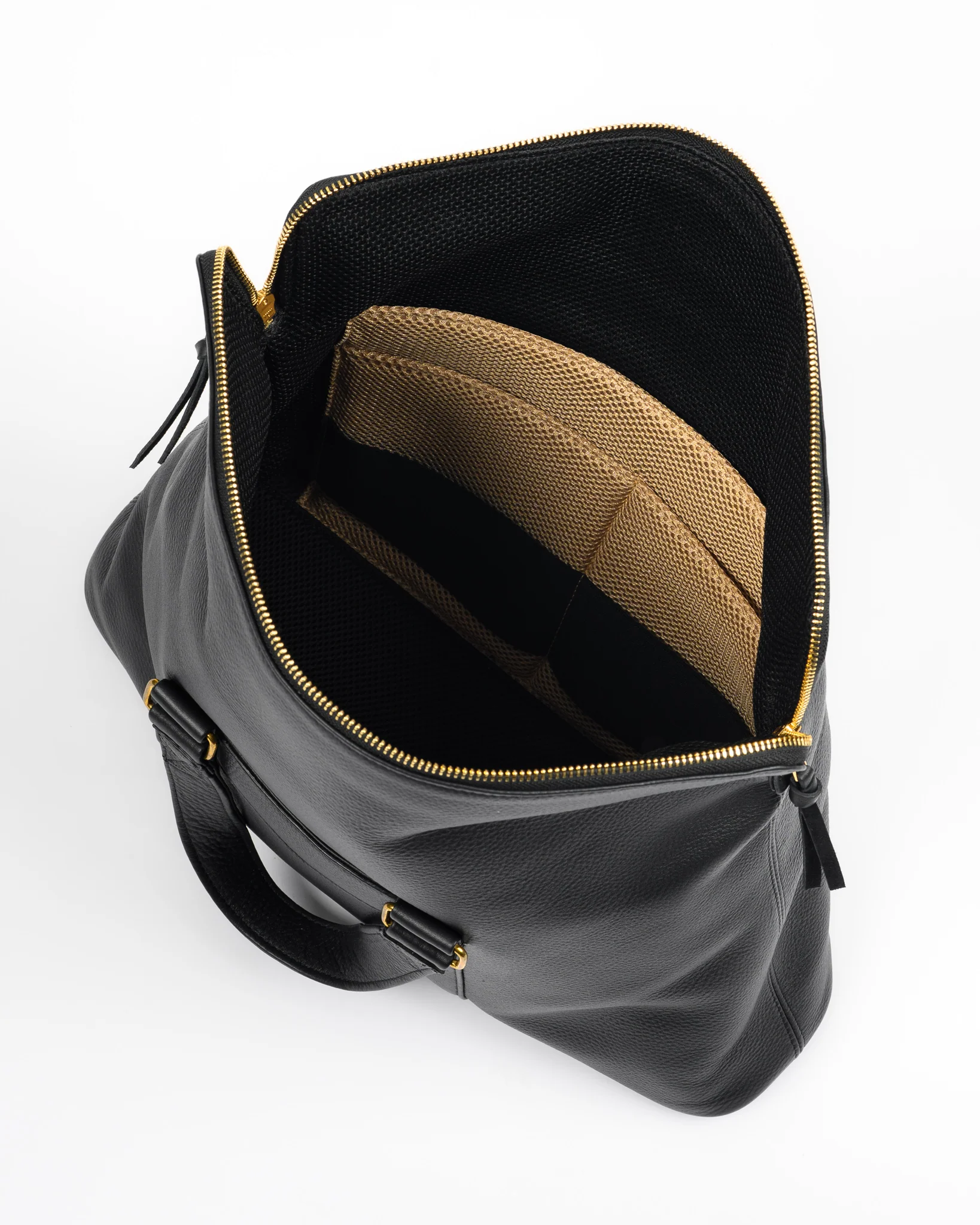 OGL Tumbled Leather Fold-Down Briefcase - Black