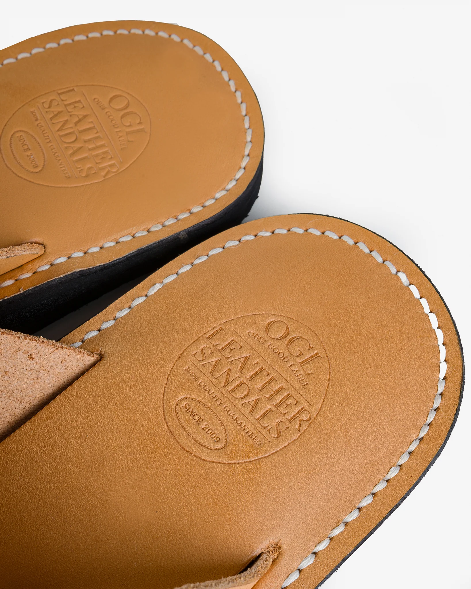 OGL X Dr. Sole Leather Cross Sandals - Natural