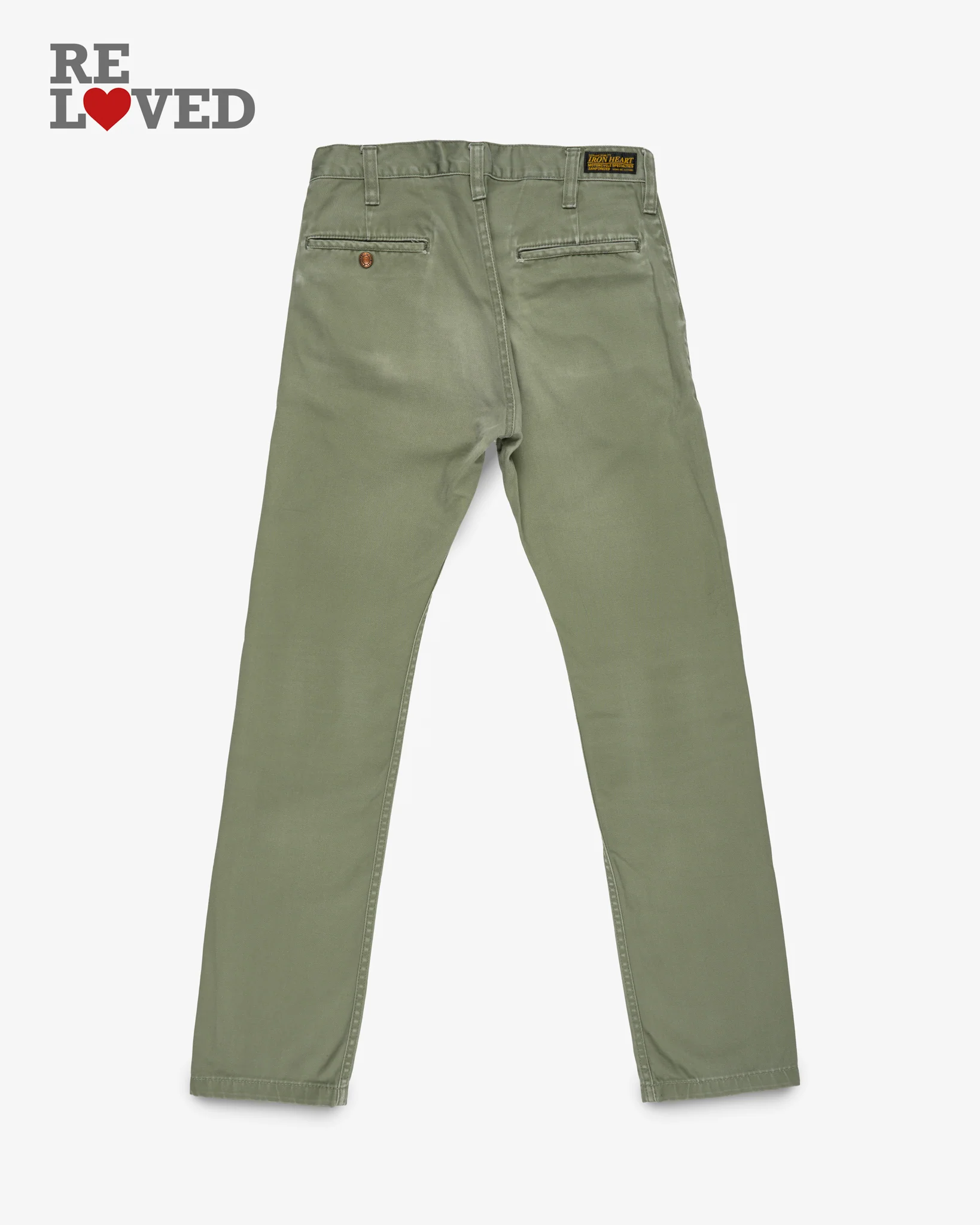 5187-9oz-mercerised-selvedge-cotton-slim-tapered-chinos-olive-ih-721-olv-tag-31-hemmed-to-31.5-2.webp 9oz Mercerised Selvedge Cotton Slim Tapered Chinos - Olive (IH-721-OLV) Tag 31, Hemmed to 31.5"