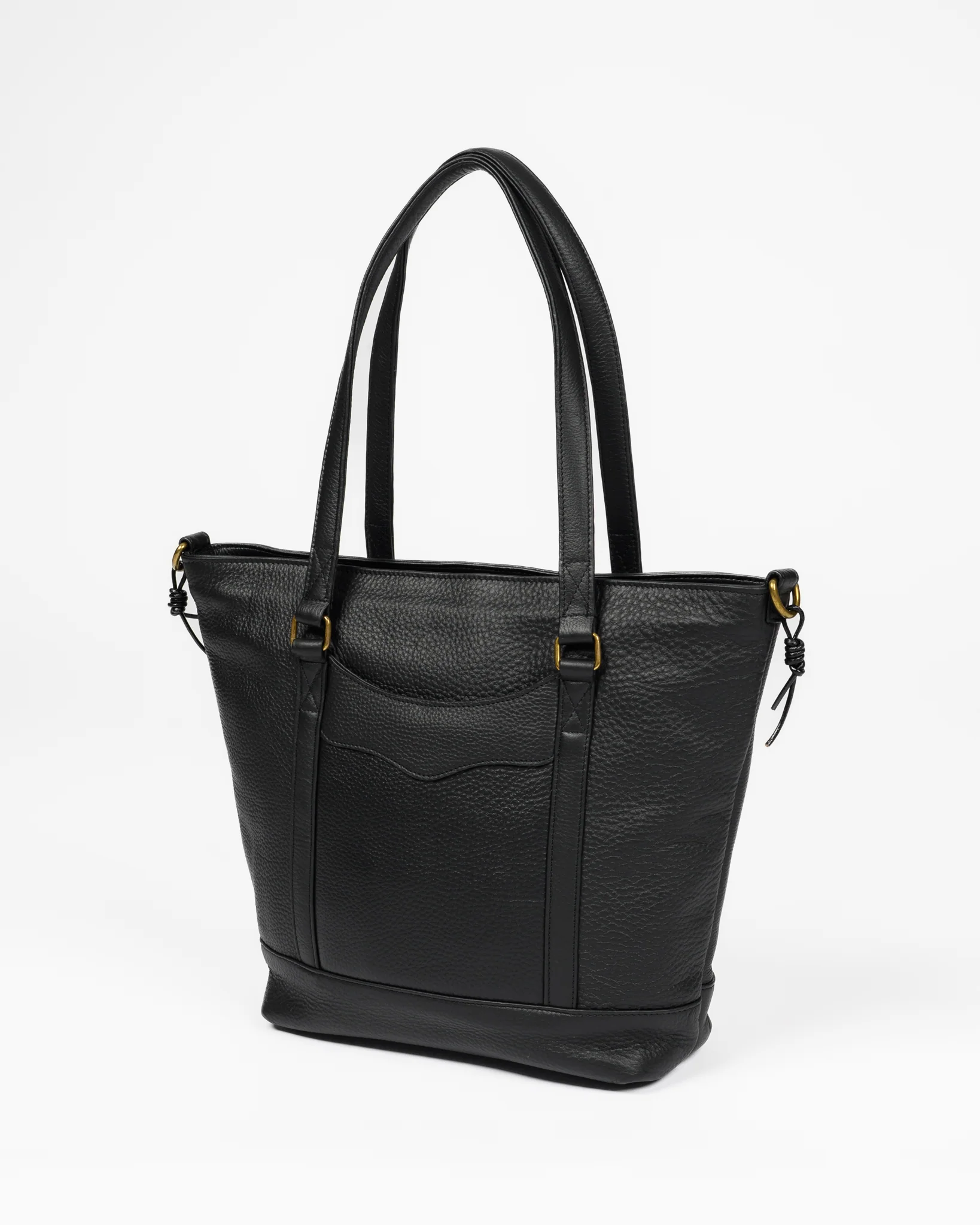 OGL 9981 Tumbled Leather Tote Bag - Black