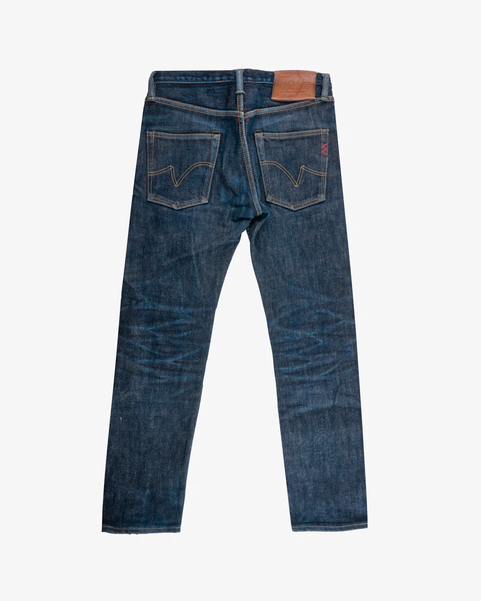 21oz Shinayaka Selvedge Denim Slim Tapered Cut Jeans - Indigo (IH-777-SST) Tag 30, Hemmed to 28.0"