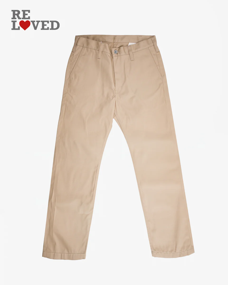 5240-9oz-mercerised-selvedge-cotton-chinos-khaki-ih-717-kha-tag-32-hemmed-to-27.0-1.webp 9oz Mercerised Selvedge Cotton Chinos - Khaki (IH-717-KHA) Tag 32, Hemmed to 27.0"