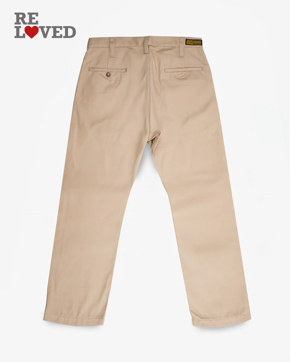 5240-9oz-mercerised-selvedge-cotton-chinos-khaki-ih-717-kha-tag-32-hemmed-to-27.0-2.webp 9oz Mercerised Selvedge Cotton Chinos - Khaki (IH-717-KHA) Tag 32, Hemmed to 27.0"
