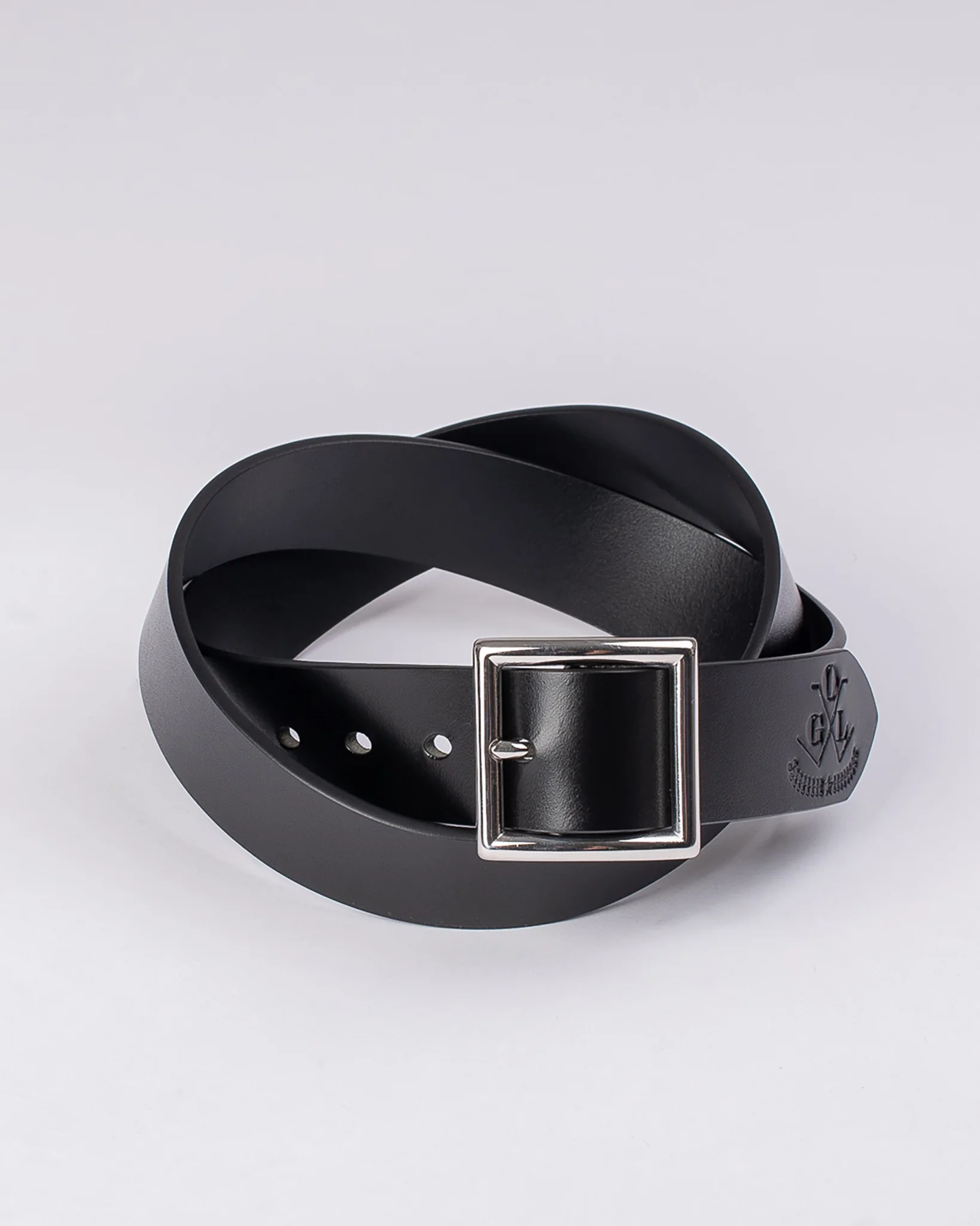 OGL Vintage Buckle Leather Belt - Black