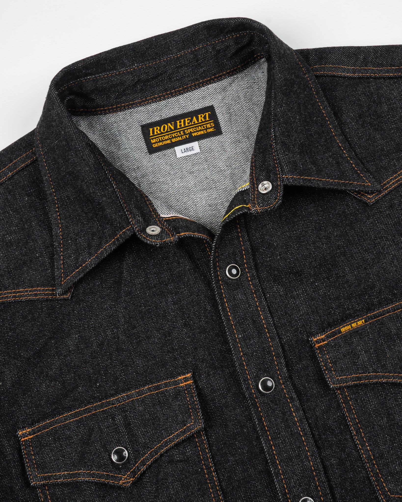 12oz Selvedge Denim Western Shirt - Black