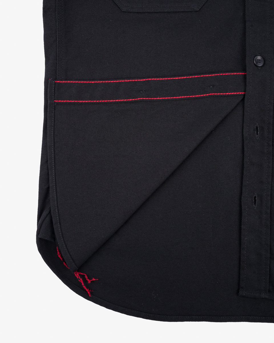 9oz Cotton Linen Work Shirt - Black