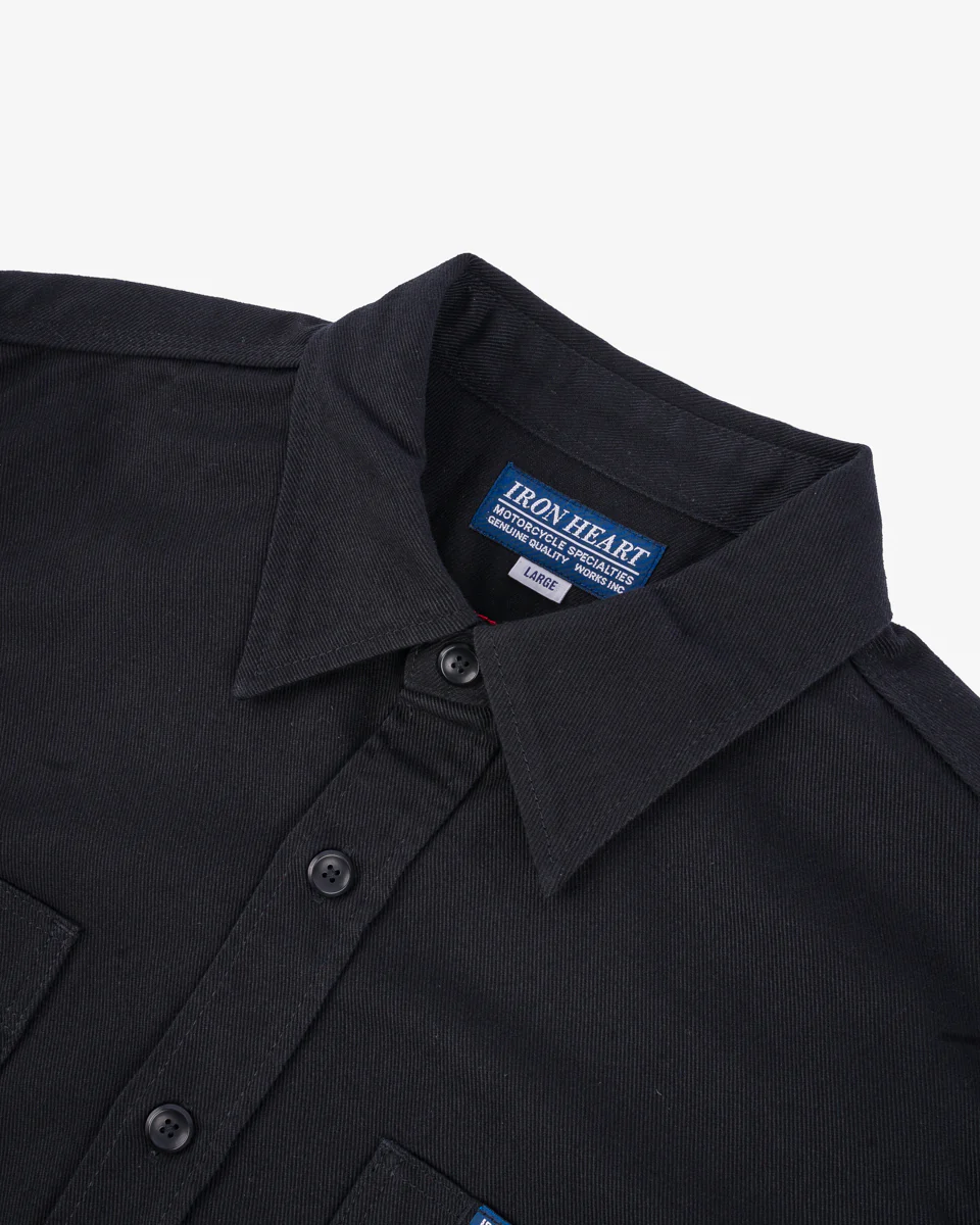 9oz Cotton Linen Work Shirt - Black