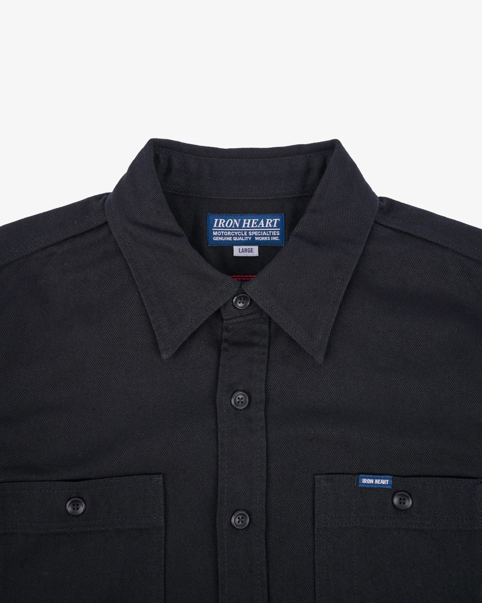 9oz Cotton Linen Work Shirt - Black