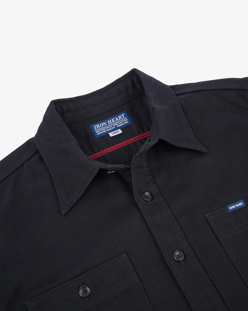 9oz Cotton Linen Work Shirt - Black