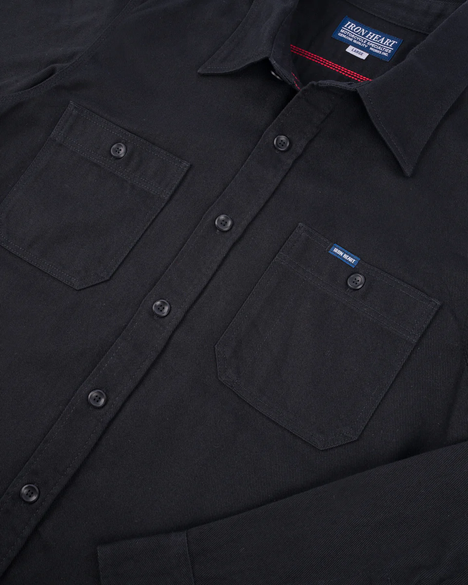 9oz Cotton Linen Work Shirt - Black