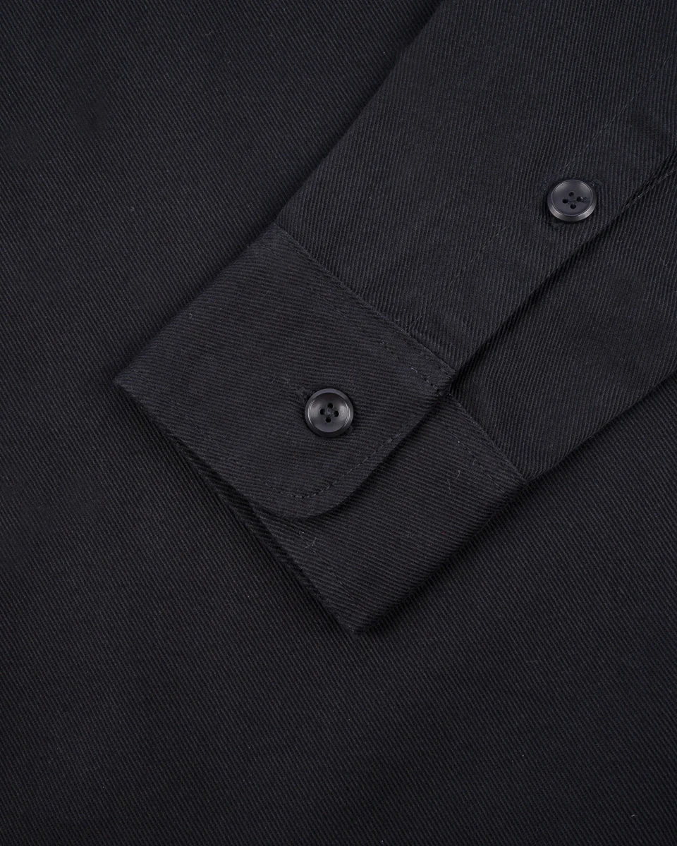 9oz Cotton Linen Work Shirt - Black