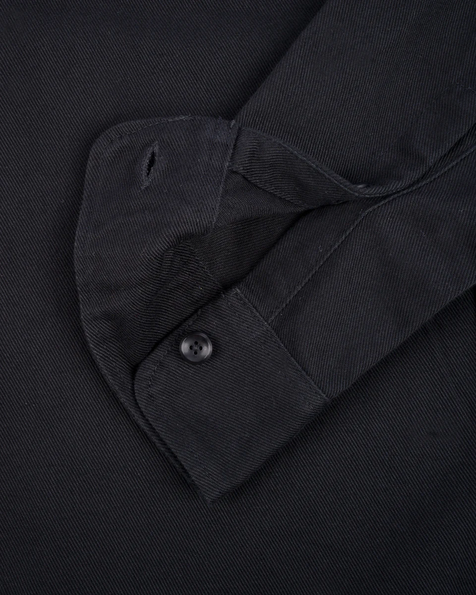 9oz Cotton Linen Work Shirt - Black