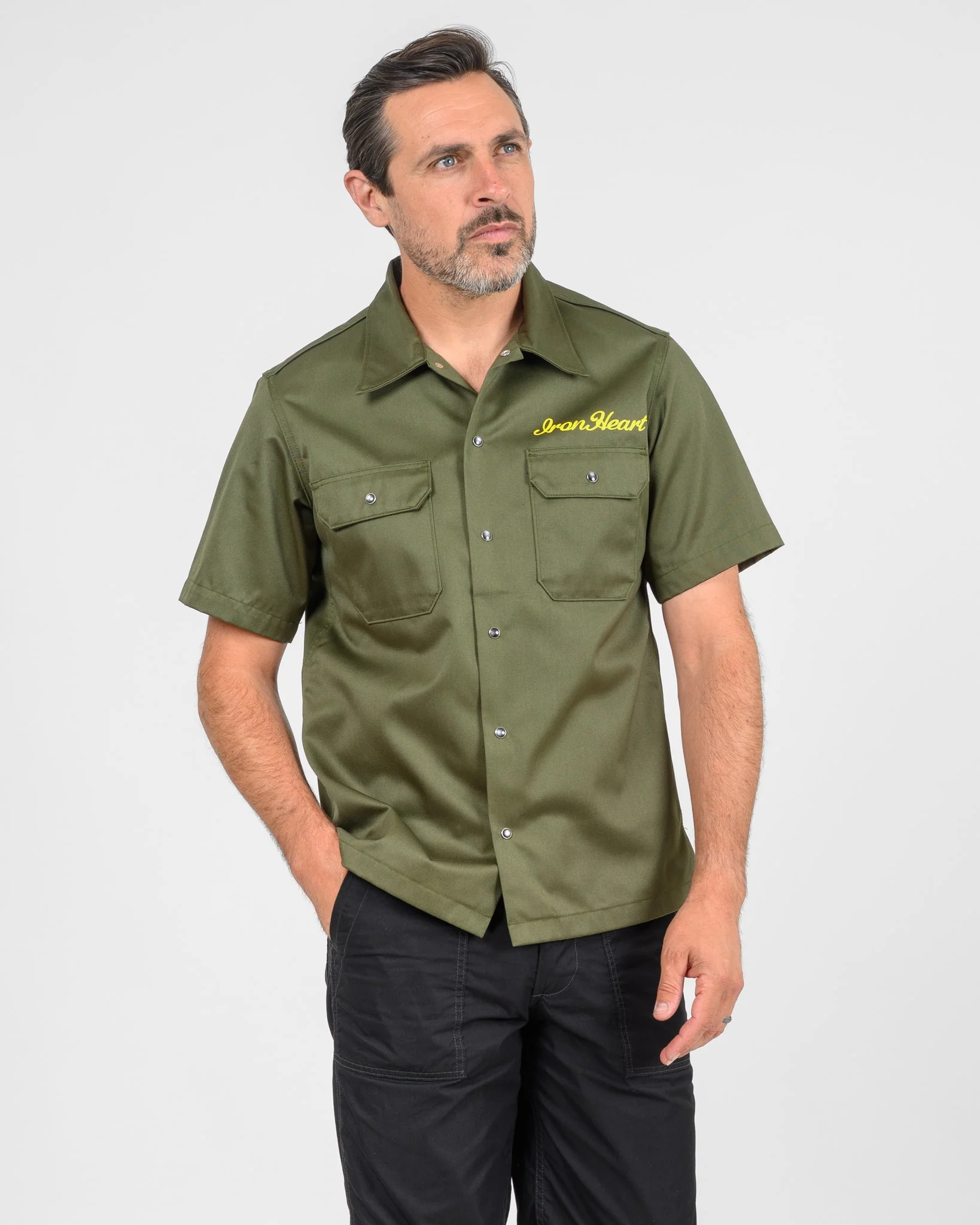 9.6oz T/C Short Sleeved Mechanic Shirt - Olive Drab Green