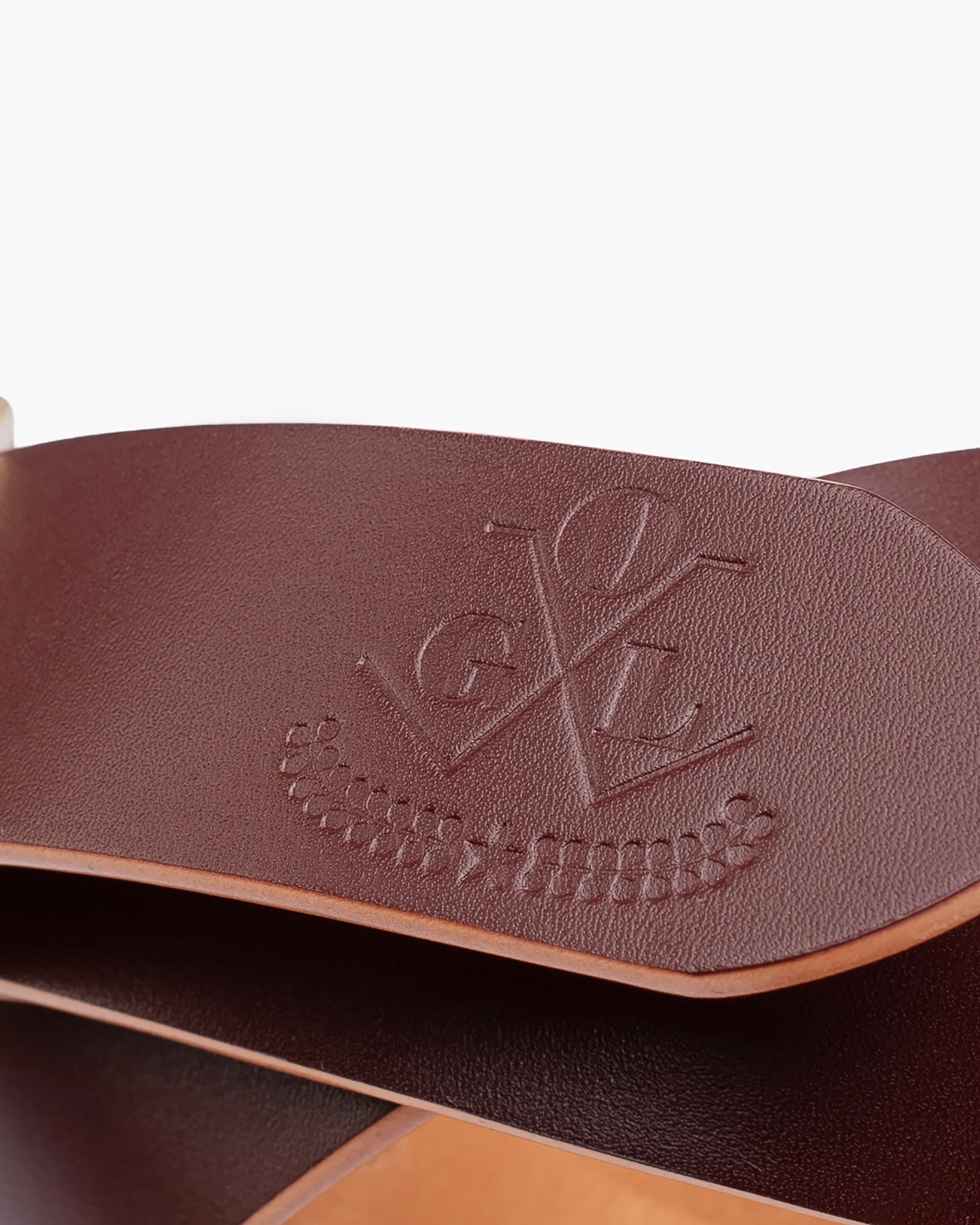 OGL Double Prong Garrison Buckle  Leather Belt - Hand-Dyed Brown