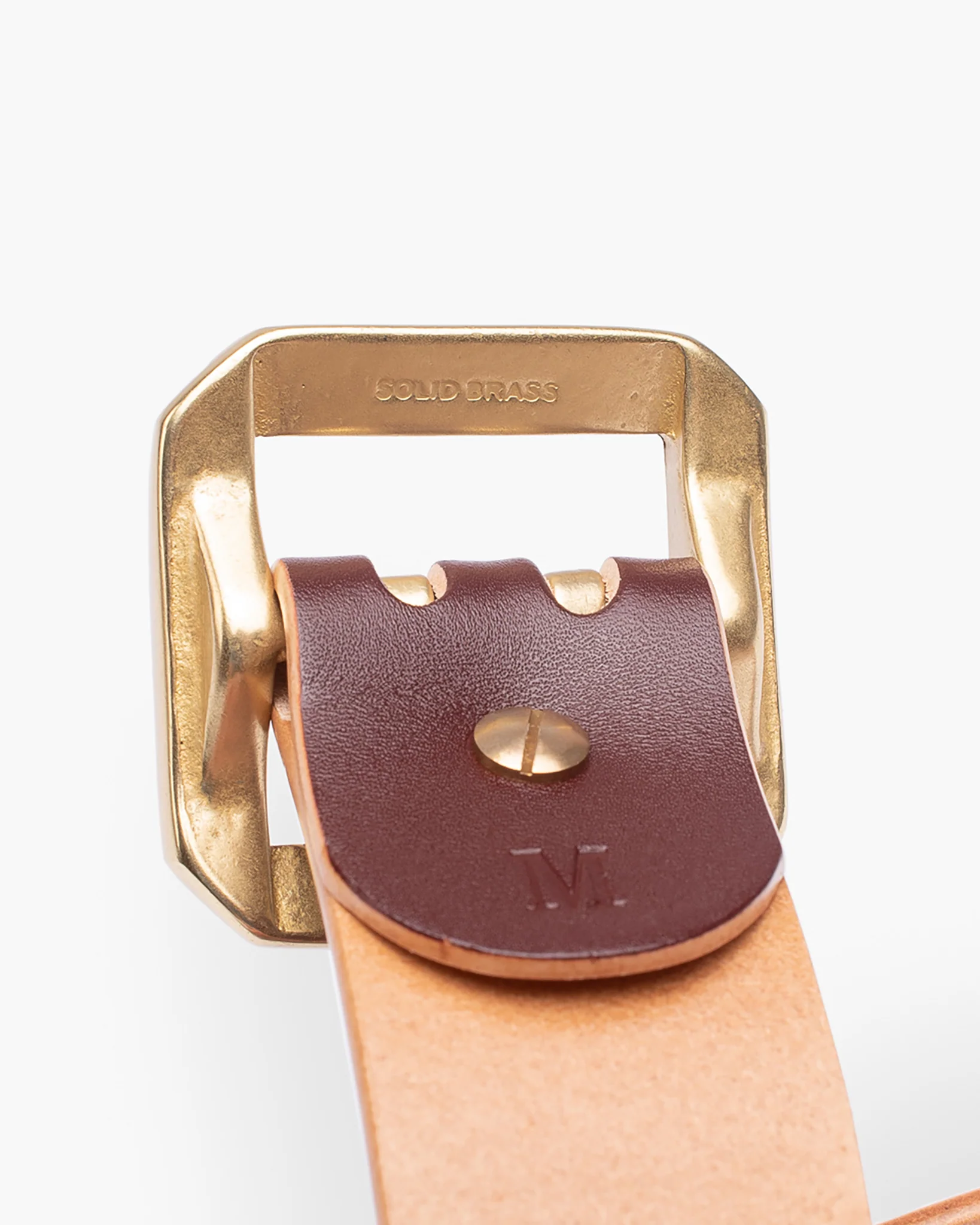 OGL Double Prong Garrison Buckle  Leather Belt - Hand-Dyed Brown