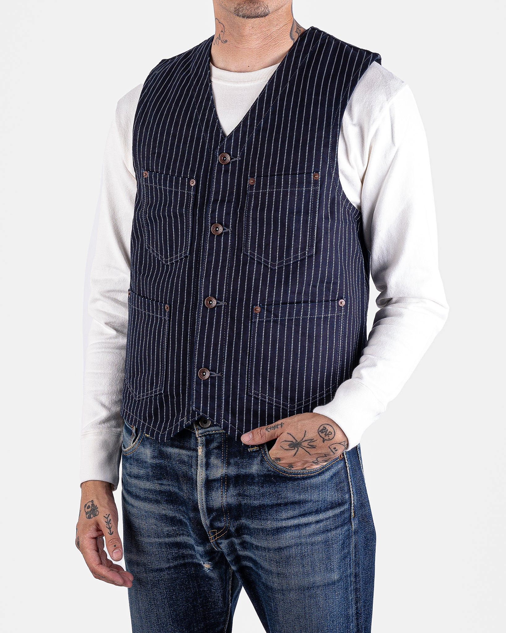12oz Wabash/Duck Work Vest - Indigo/Navy