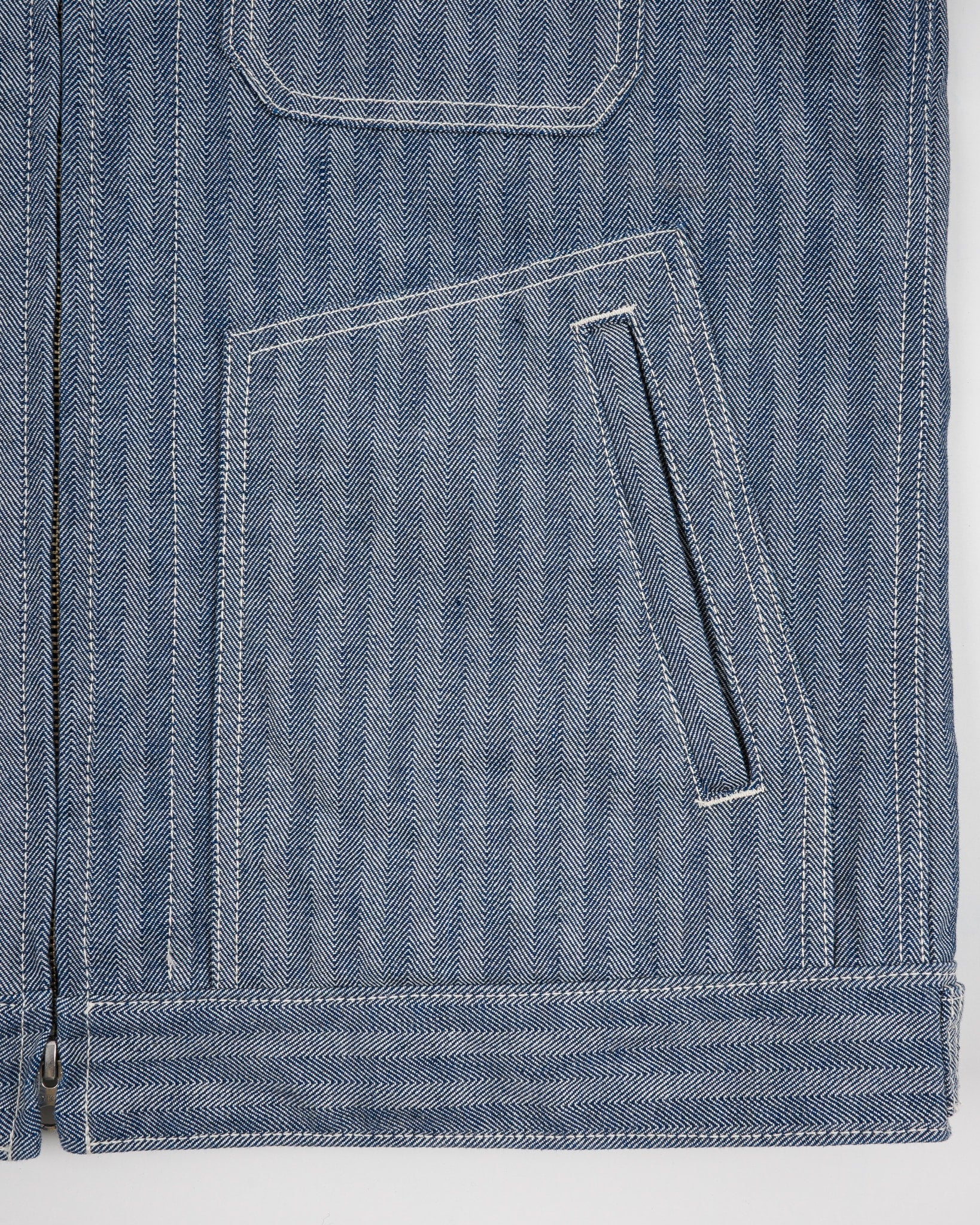 10.5oz Herringbone Work Jacket - Indigo (IHJ-164-BLU) Size Large