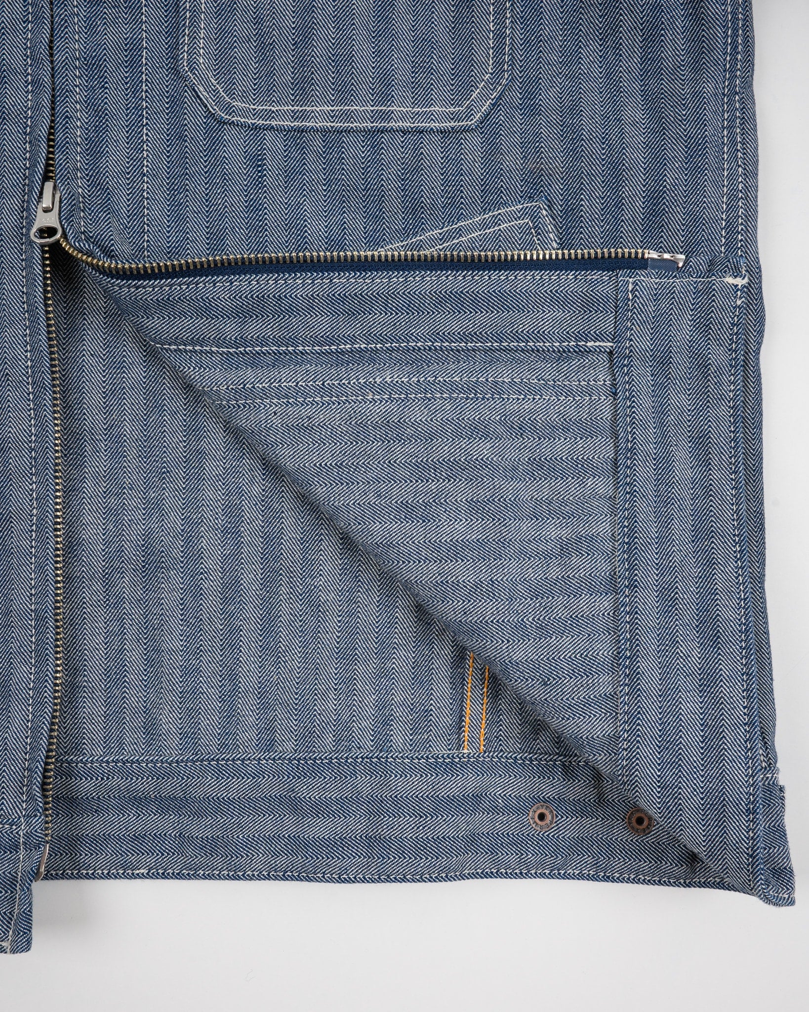 10.5oz Herringbone Work Jacket - Indigo (IHJ-164-BLU) Size Large