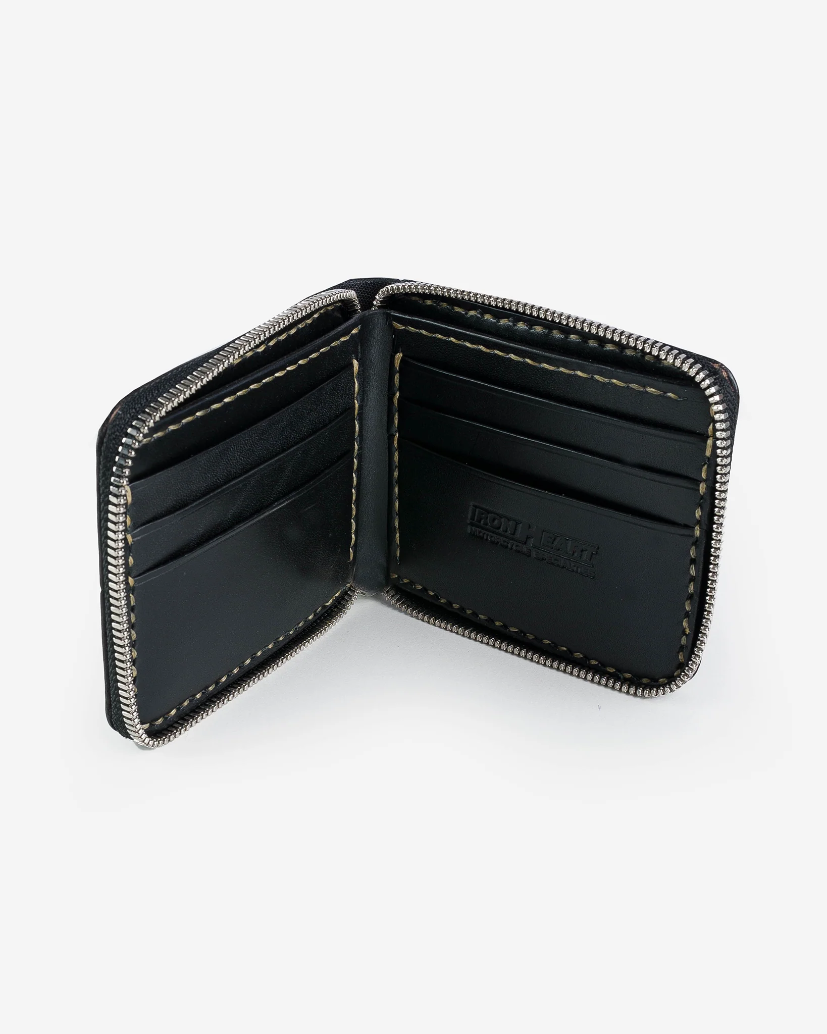Zip-Secured Shell Cordovan Wallet - Navy Blue