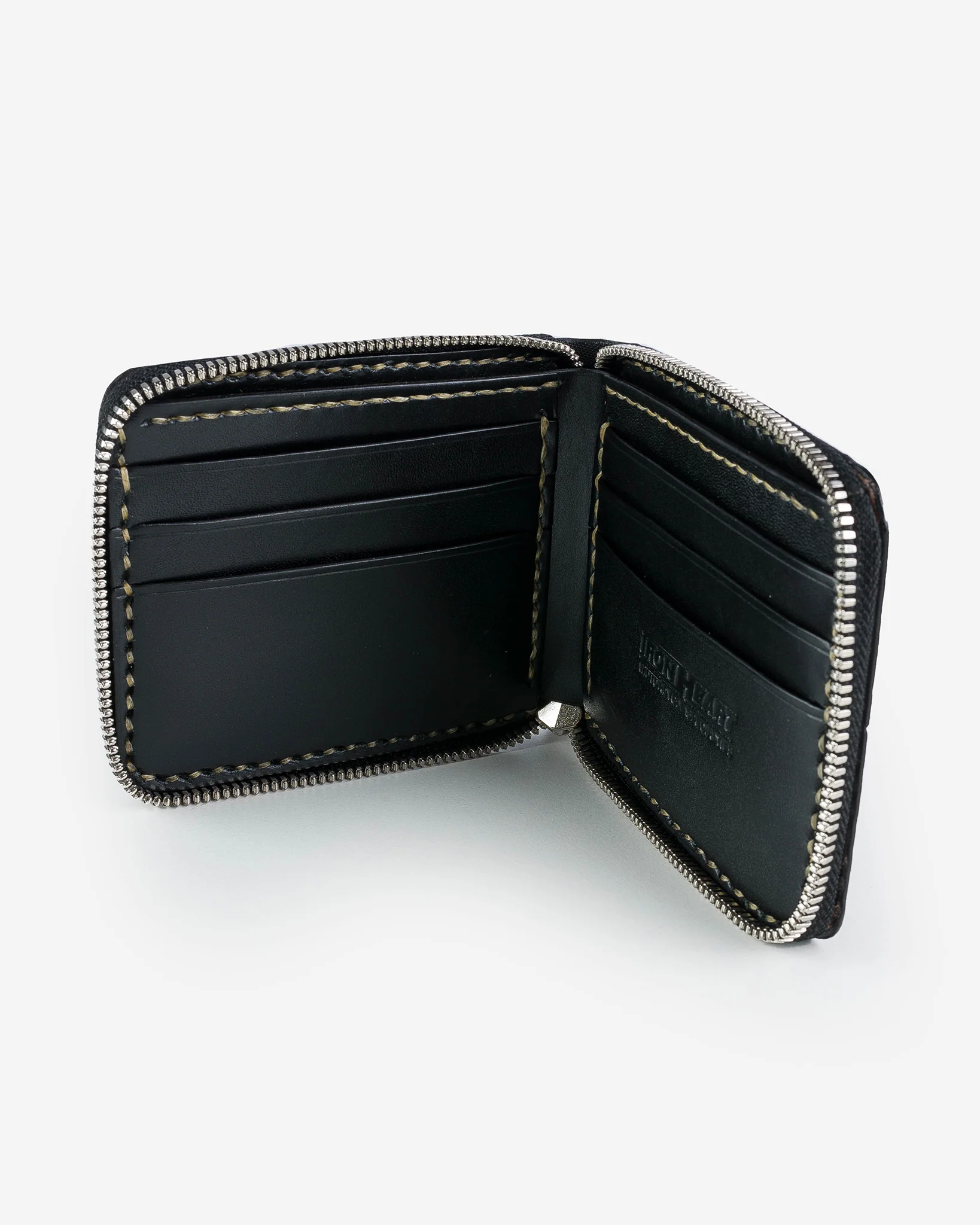 Zip-Secured Shell Cordovan Wallet - Navy Blue